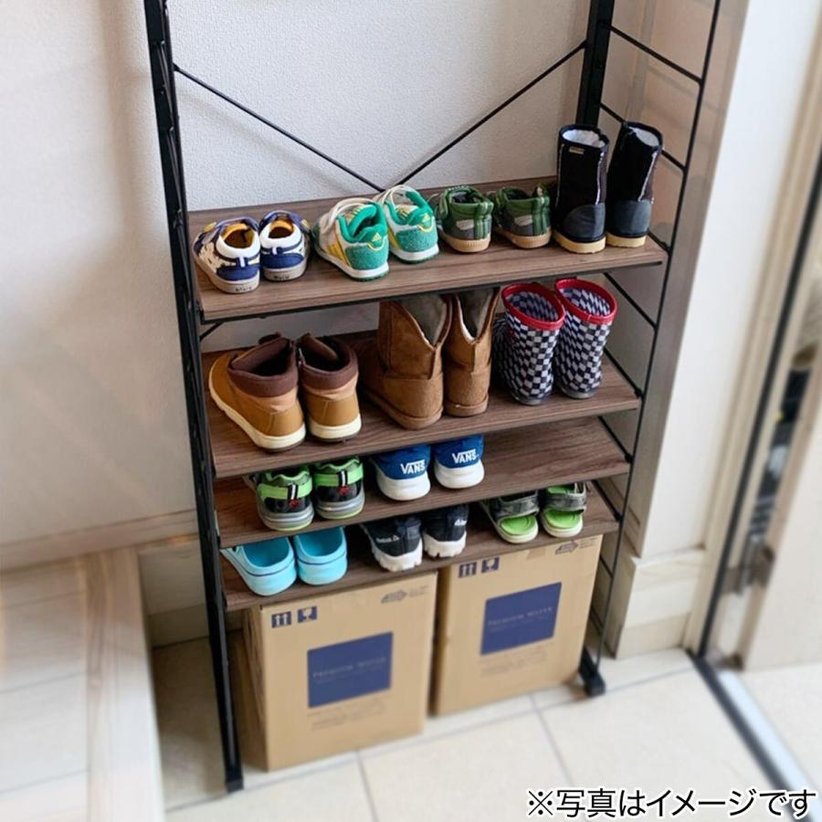 ワイヤーシェルフNポルダ(幅60cm ミドルブラウン) 棚 スチールラック