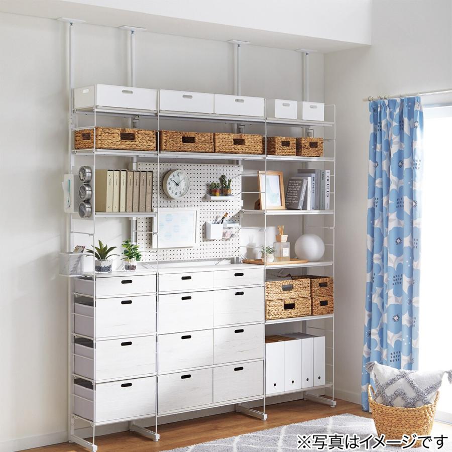 さくら Nポルダ(幅40cm ホワイトウォッシュ)＋60cm板4枚付き ニトリ 幅40cmセット 突っ張り壁面収納Nポルダ上段追加ユニット