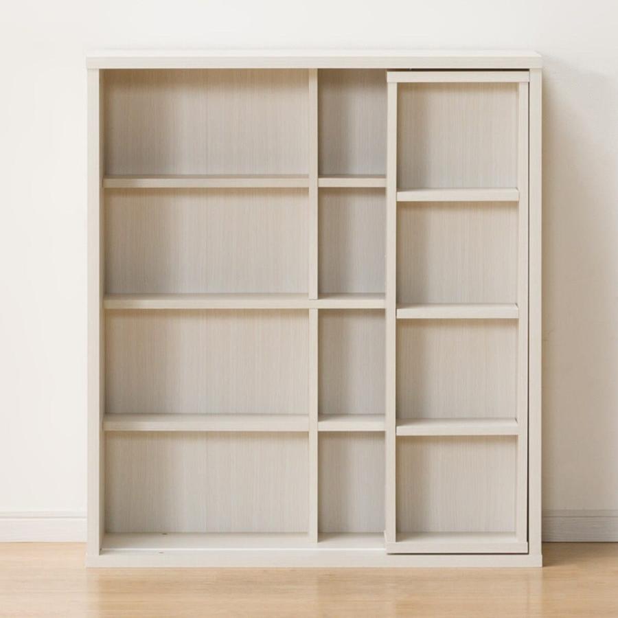 スライド本棚 (テイルL 80WW) ホワイトウォッシュ ニトリ スライド本棚(テイルI 80WW） 書棚 ラック シェルフ