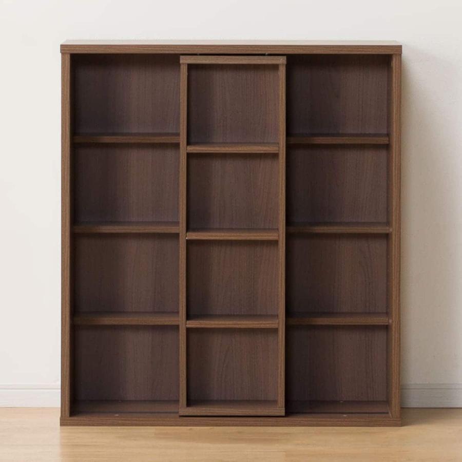 ニトリ（NITORI） スライド本棚(テイルI 80MBR） 書棚 ラック シェルフ