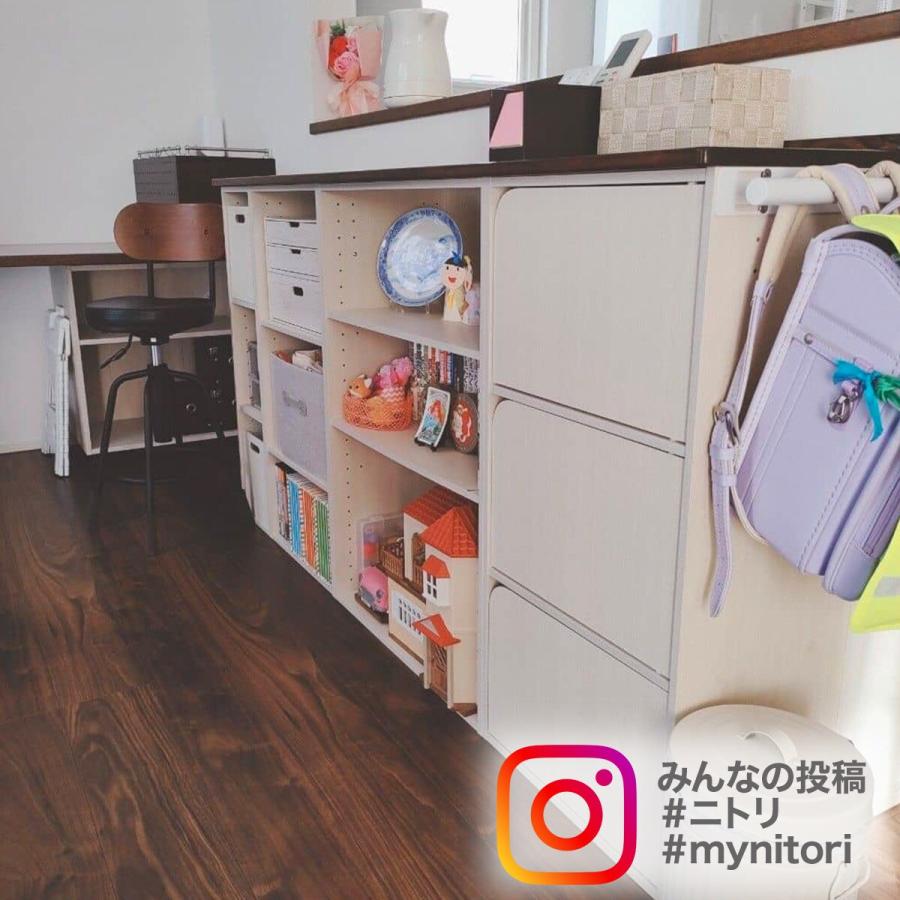 【最終値下げ★5/4まで限定出品】送料込み ニトリ ホワイトガラス扉付き食器棚 ガラス戸オープン・扉タイプ(上置き付き リガーレ120KB WH/上