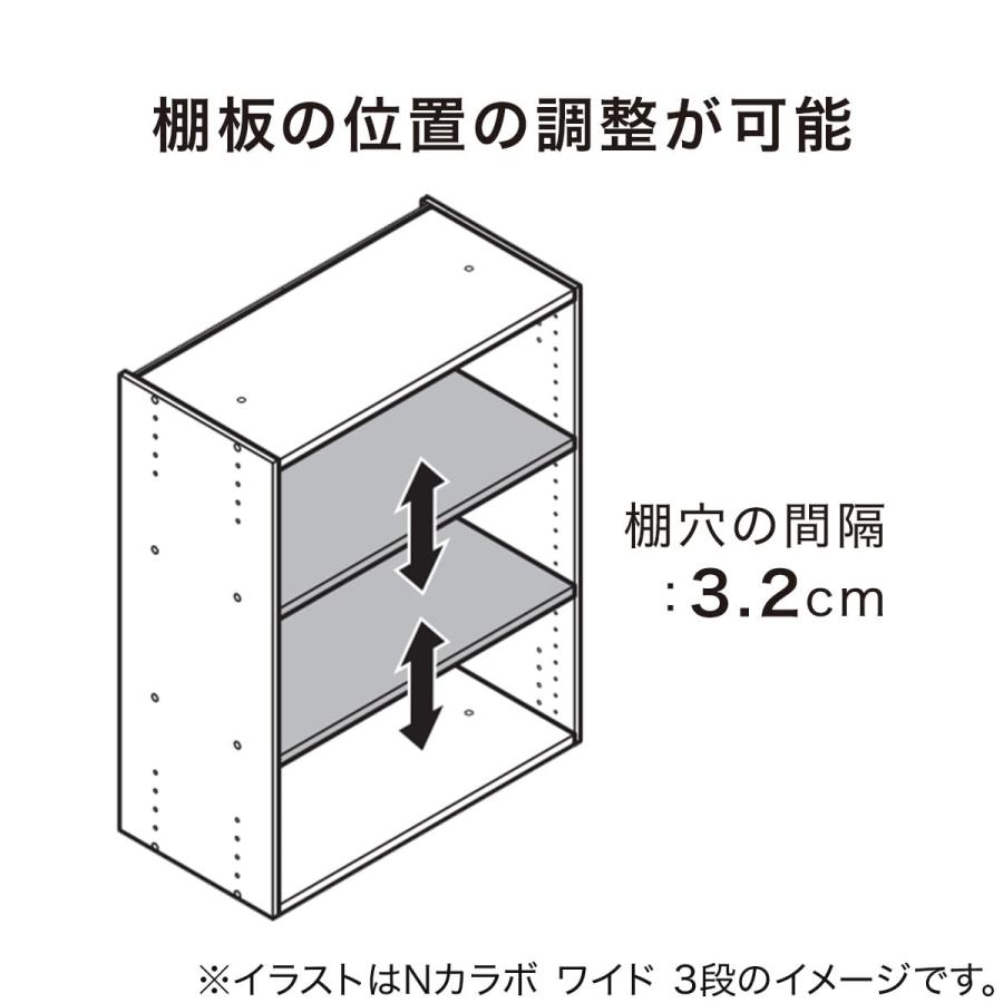 ニトリ（NITORI） 連結できるNカラボ ワイド 3段(ブラック) : ニトリ