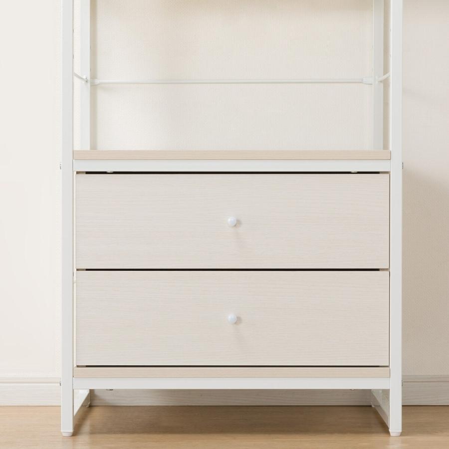 ニトリ シェルフファル引出しセット(シェルフ1259 WH/引出し WH