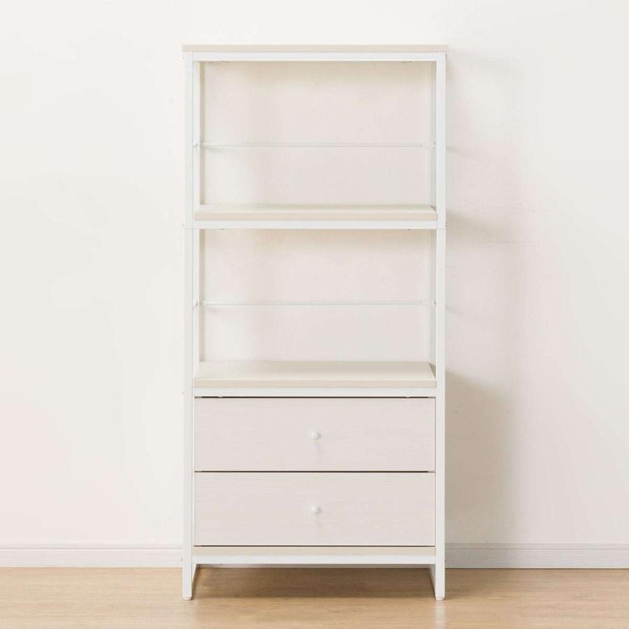 ニトリ シェルフファル引出しセット(シェルフ1259 WH/引出し WH