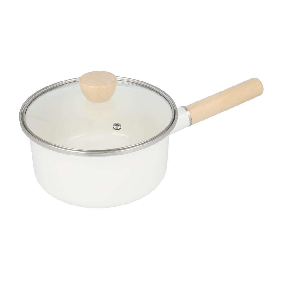 ニトリ（NITORI） IH ホーロー片手鍋 18cm ホワイト(MOREISH) : ニトリ