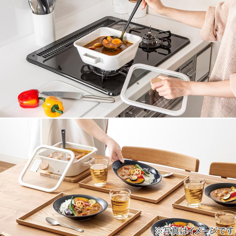 ニトリ（NITORI） 保存もできるIHホーロー角型鍋(深型 20cm) : ニトリ