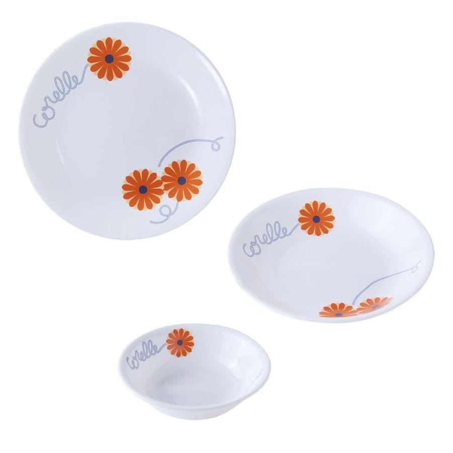 ニトリ（NITORI） コレール 中皿・深皿・小ボウル 3個セット(オレンジ