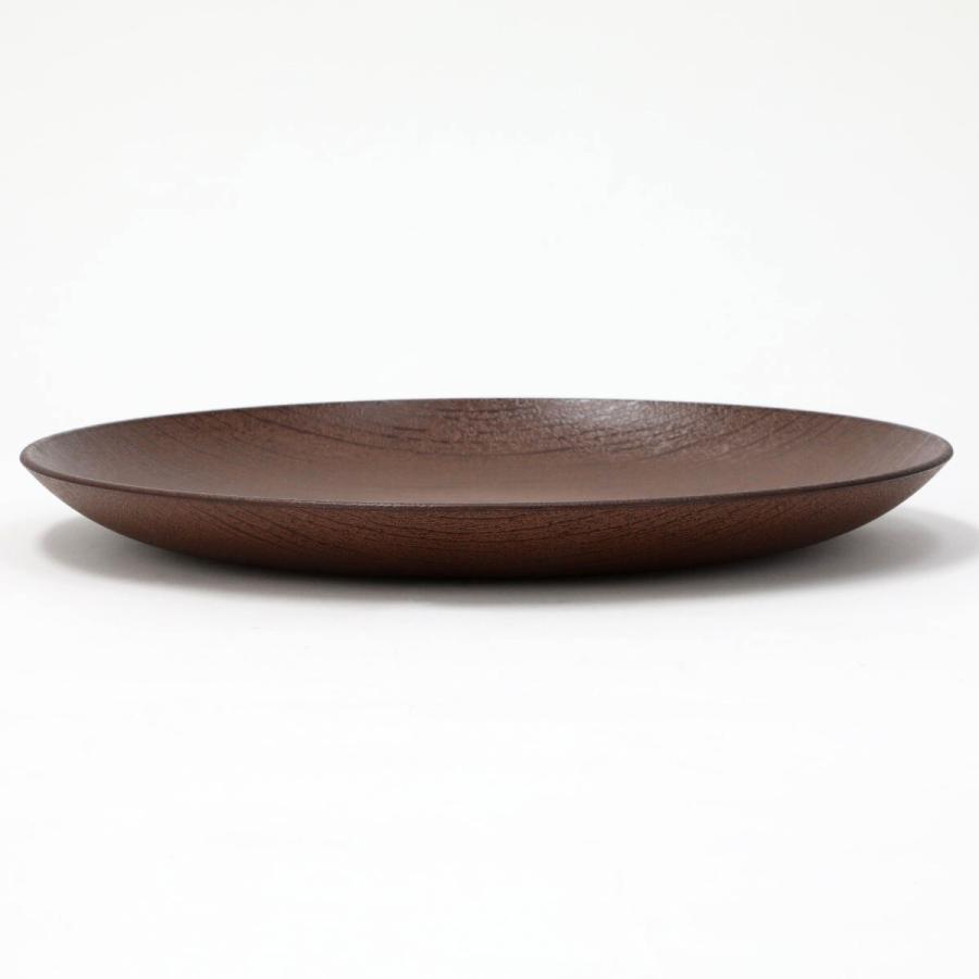 木製平皿 ダークブラウン 直径約44cm ラウンドプレート 通販 日本製 木目 カフェランチプレート 直径15cm×高