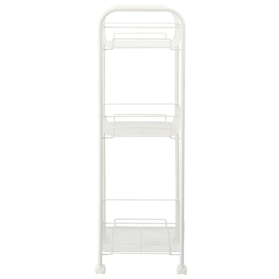 ニトリ キッチンラック キャスター・コンセント付き ホワイト 移動が簡単なキャスター付きキッチンワゴン 3段 幅17cm(DC-2