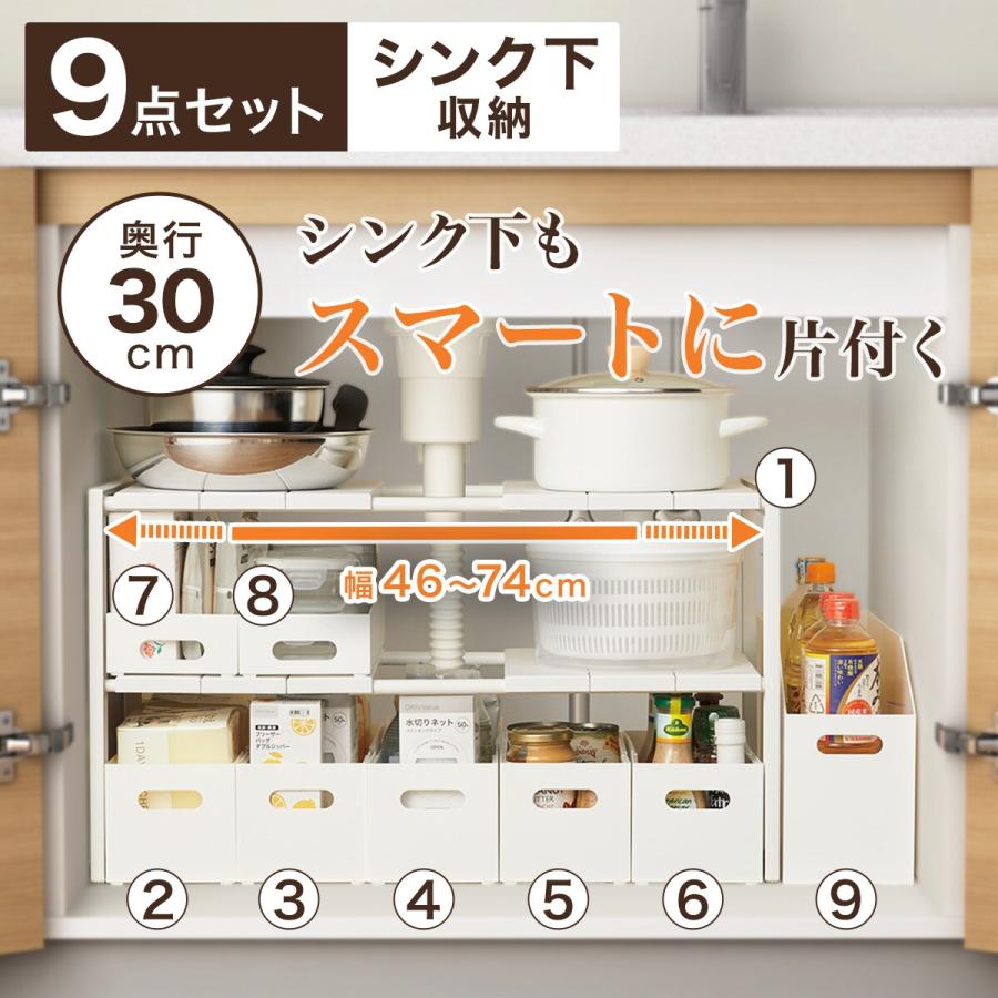 ニトリ シンク下丸ごと収納9点セット(幅46〜74cm) 期間限定価格