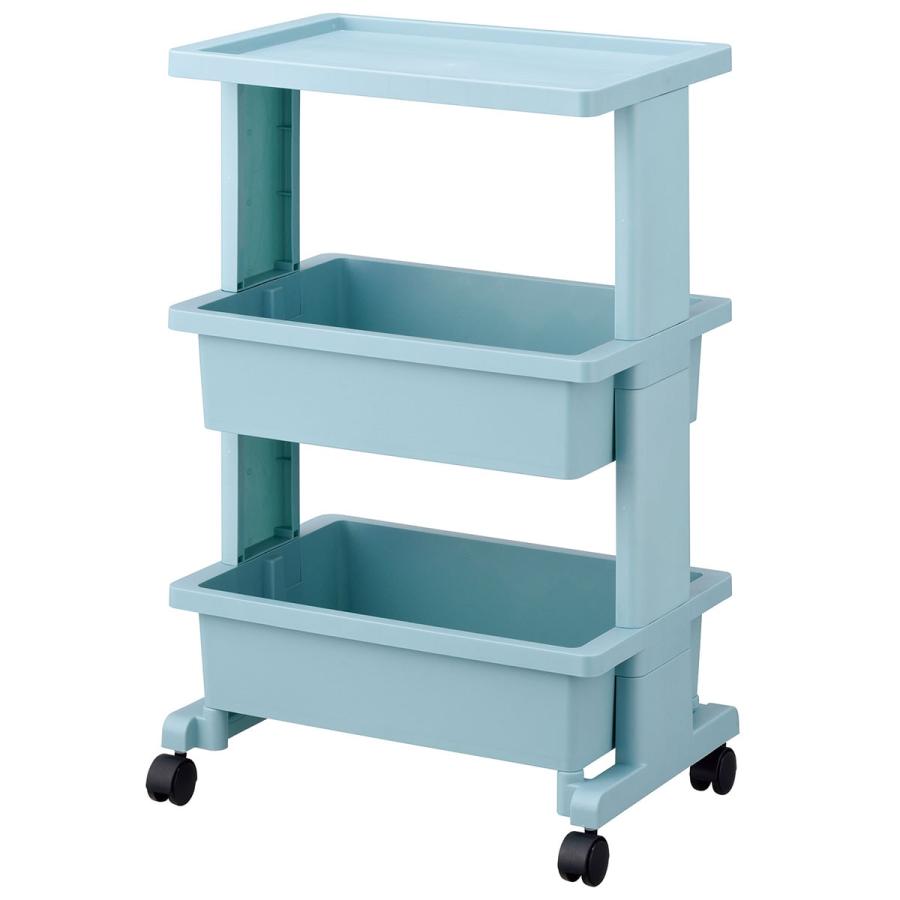 ニトリ（NITORI） 軽くて組立簡単 テーブルワゴン(3段 ブルー JW22