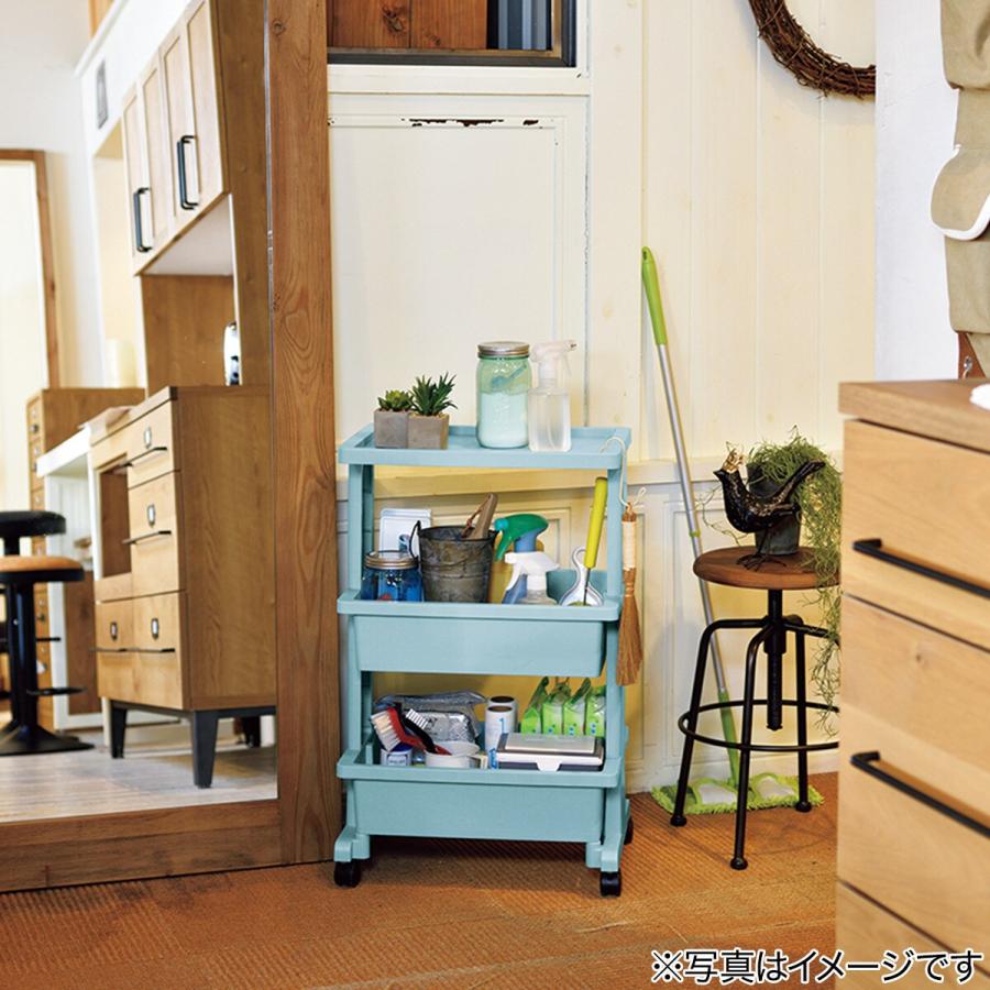 ニトリ（NITORI） 軽くて組立簡単 テーブルワゴン(3段 ブルー JW22