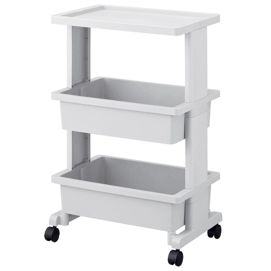 ニトリ（NITORI） 軽くて組立簡単 テーブルワゴン(3段 ライトグレー