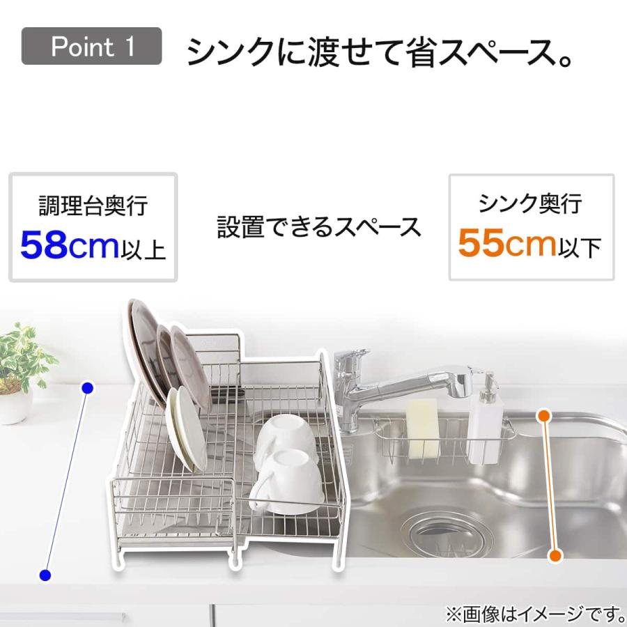 ニトリ（NITORI） シンクに渡せる 伸縮ステンレス 水切り(1段スリム