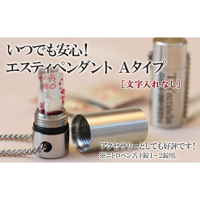 ニトロ 専用 ペンダント ネックレス ピルケース ロケット 薬入れ 薬 エスティペンダント A ニトロペン 舌下錠 1,2錠用、送料無料 ネックレス 70cm チェーンの画像