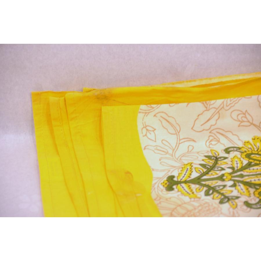 新品汚れあり 黄色or緑 インド綿 100% マルチカバー 220 x 260cm