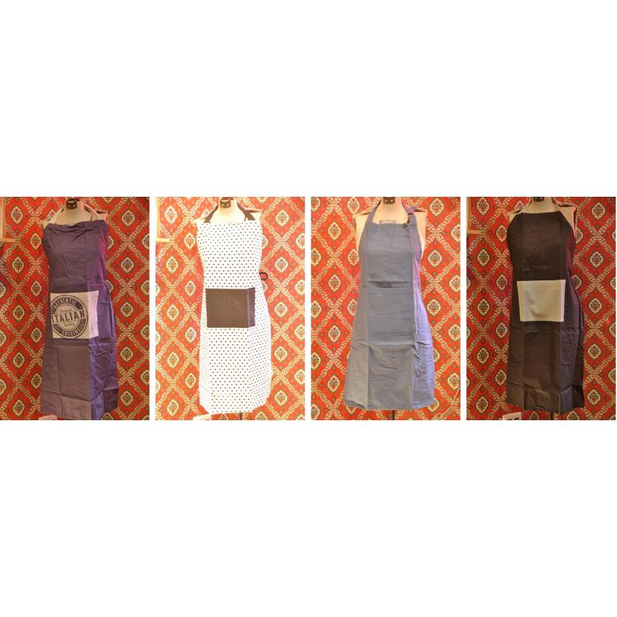 1点選択　男女兼用前掛け エプロン  100%コットン 綿 特大前ポケット付き 作業着 インド製 綿100％ | 