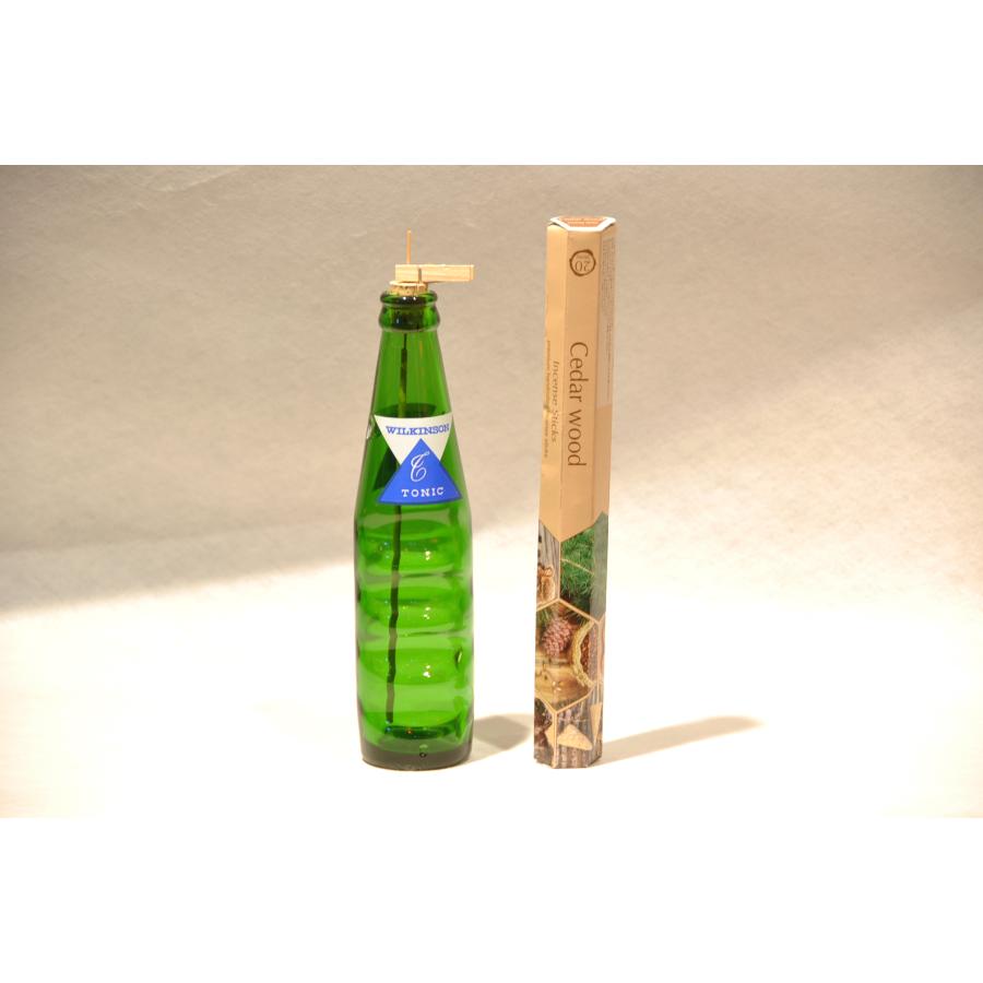 お香立てセット お香1箱付き リサイクルガラス瓶使用 香炉 スティック