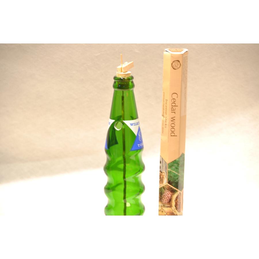 お香立てセット お香1箱付き リサイクルガラス瓶使用 香炉 スティック