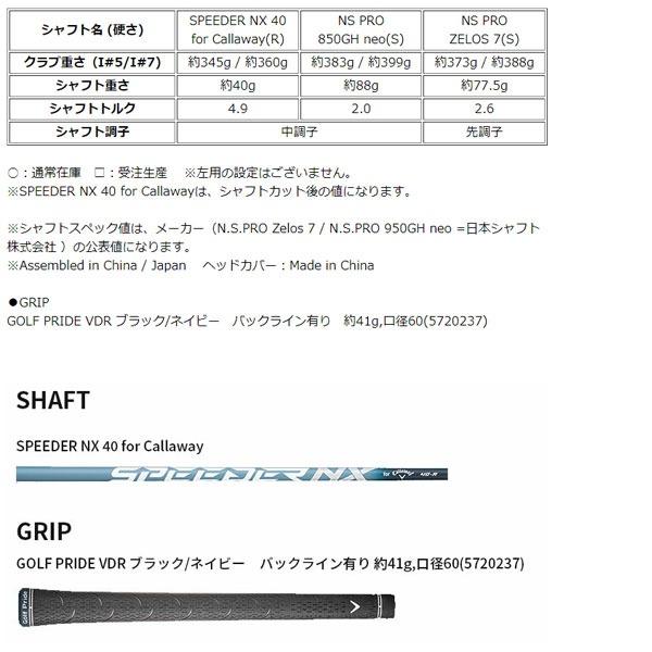 キャロウェイ PARADYM MAX FAST アイアン 5本セット SPEEDER NX 40 for Callaway シャフト メンズ ゴルフクラブ 右用 | PARADYM | 06