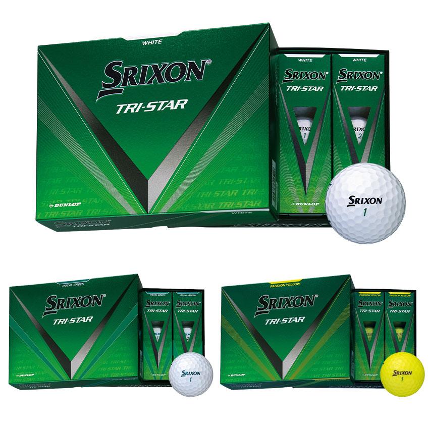 ダンロップ スリクソン ゴルフボール TRI-STAR トライスター 1ダース 2024年新製品 DUNLOP SRIXON 3ピース スリーピース アイオノマーカバー | SRIXON