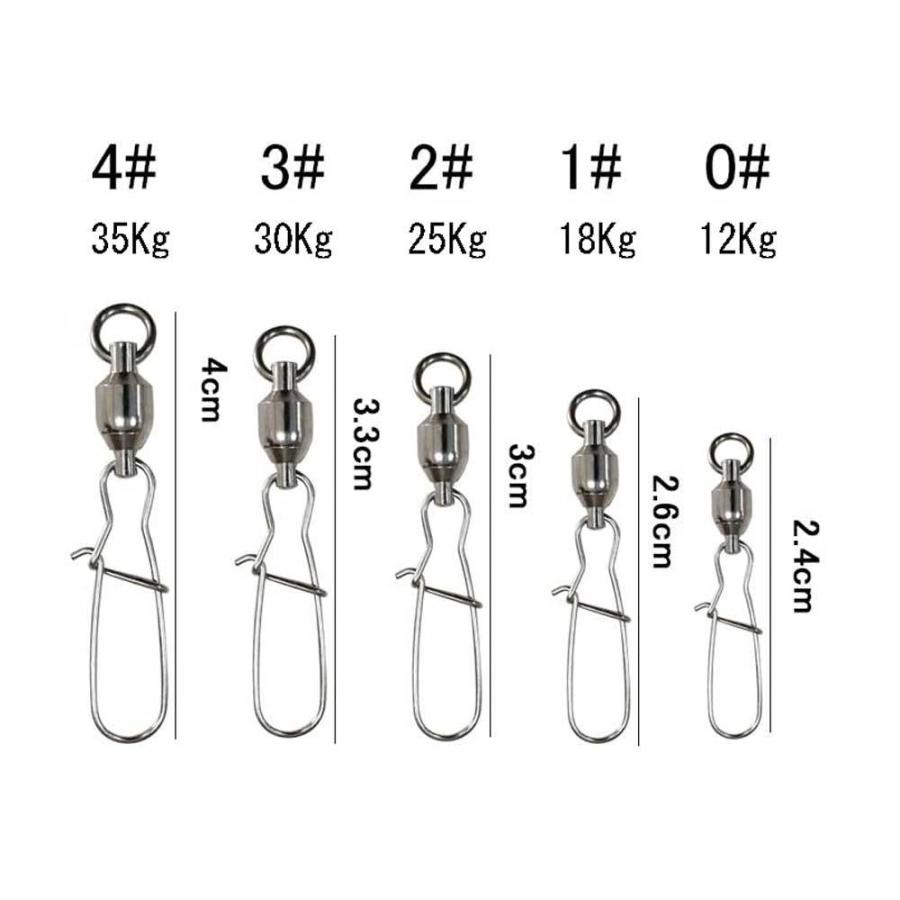 クイックスナップ ボールベアリング スイベル ステンレス サルカン  0~4号 15個入り｜nitt2110｜03