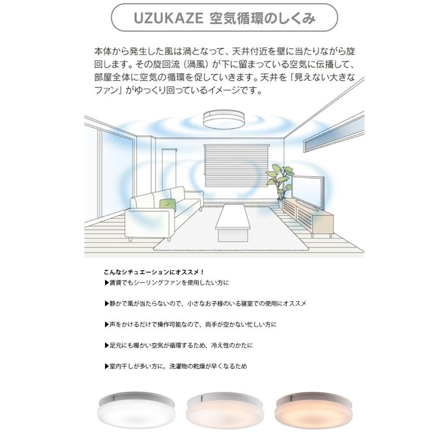 スワン電器 FCE-500WH UZUKAZE ウズカゼ シーリングファン インテリア