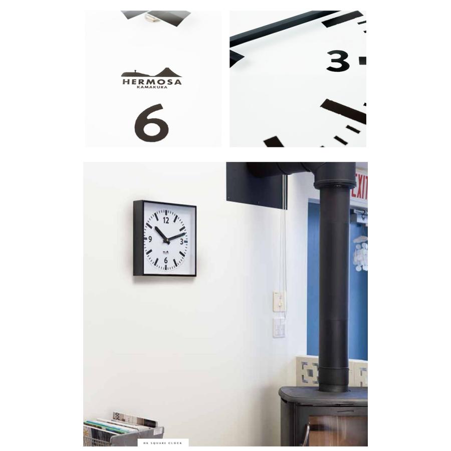 HERMOSA ハモサ HK SQUARE CLOCK スクエア クロック HK-002 BK HERMOSA ハモサ HK SQUARE CLOCK スクエア クロック HK-002 BK