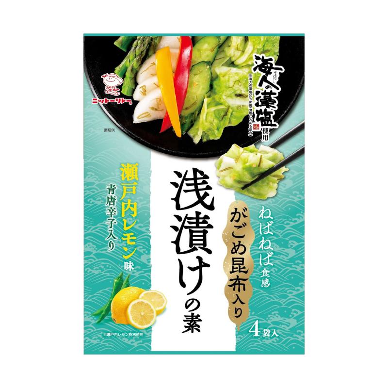 がごめ昆布入り浅漬けの素 瀬戸内レモン味 海人の藻塩使用 4袋 粉末 (2) ニットーリレー 浅 漬け の 素 大根 きゅうり 白菜 漬け キャベツ | 