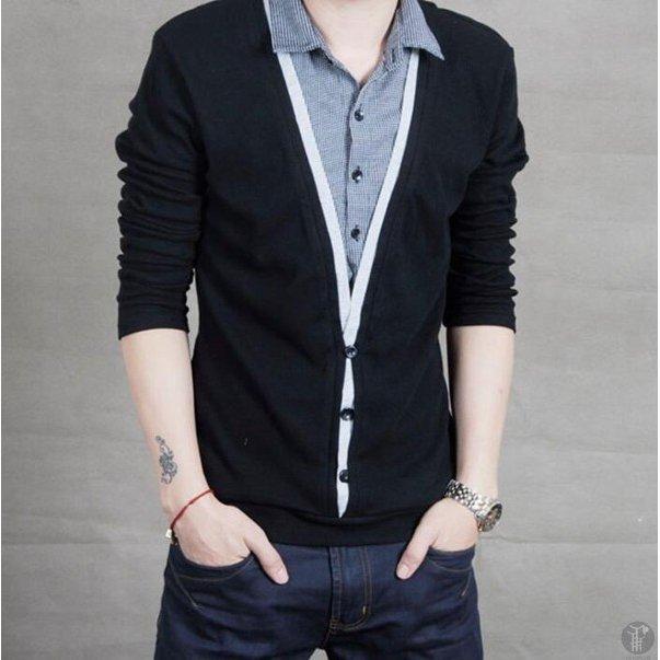 シャツ メンズ 重ね着風 重ね着 リブ ニット メンズシャツ 長袖 薄手 トップス チェック柄 Vネック メンズファッション 春服 代引不可 Fsunans0908 One Leaf 通販 Yahoo ショッピング