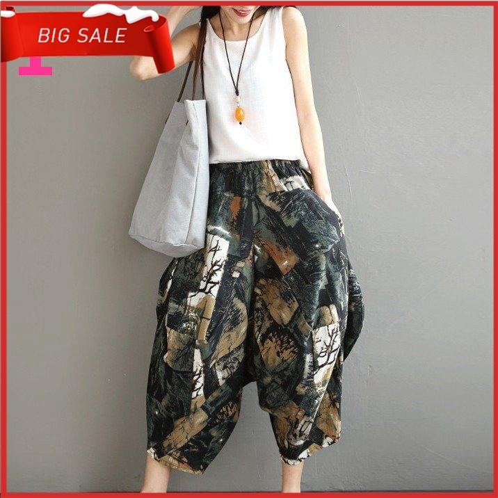 ガウチョパンツ 花柄 袴パンツ ワイドパンツ レディース エスニック サルエルパンツ スカンツ タイパンツ ９分丈 ゆるパン バルーンパンツ Iseiar One Leaf 通販 Yahoo ショッピング