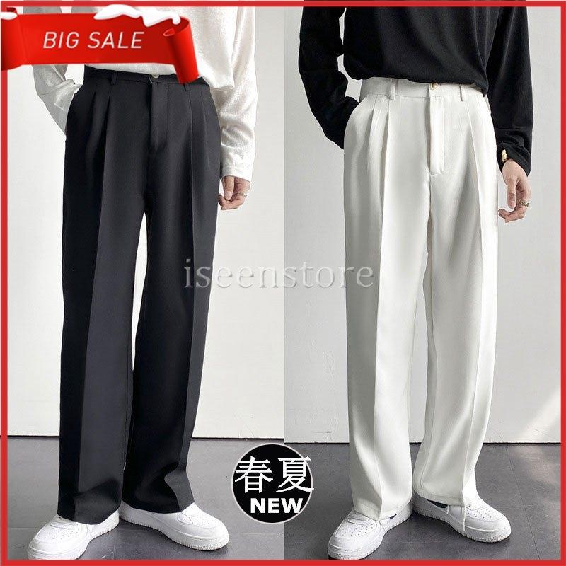 ワイドパンツ メンズ リラックス スーツパンツ 無地 ゆったり スラックス ガウチョパンツ ロング丈 タックパンツ チノパン 落ち感 涼しい Iseiar One Leaf 通販 Yahoo ショッピング