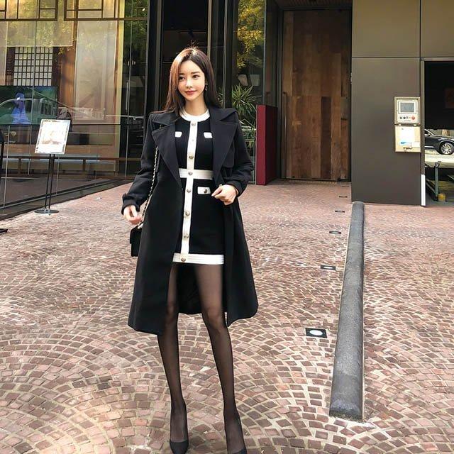 黒 ニットワンピース ミニ丈 長袖 春 秋 タイトワンピース ニット 代 30代 ブラック ショート丈ワンピース ニットワンピ 韓国風 コーデ Nit Kitoya One Leaf 通販 Yahoo ショッピング