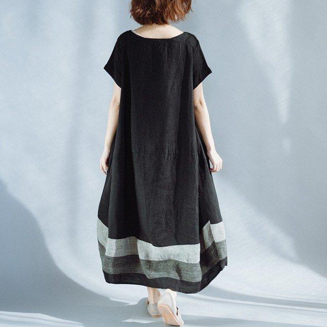 シンプル ファッション レディース ワンピース ロングワンピース ゆったり 半袖 40代 30代 春夏 体形カバー カジュアル 着痩 上品なスタイル