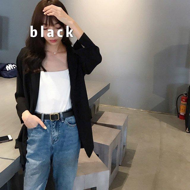 夏 テーラードジャケット レディース シフォン 薄手 サマージャケット ロング丈 ジャケット カジュアル ブラック グレー ホワイト 通勤 Ol Nit Kitoya One Leaf 通販 Yahoo ショッピング