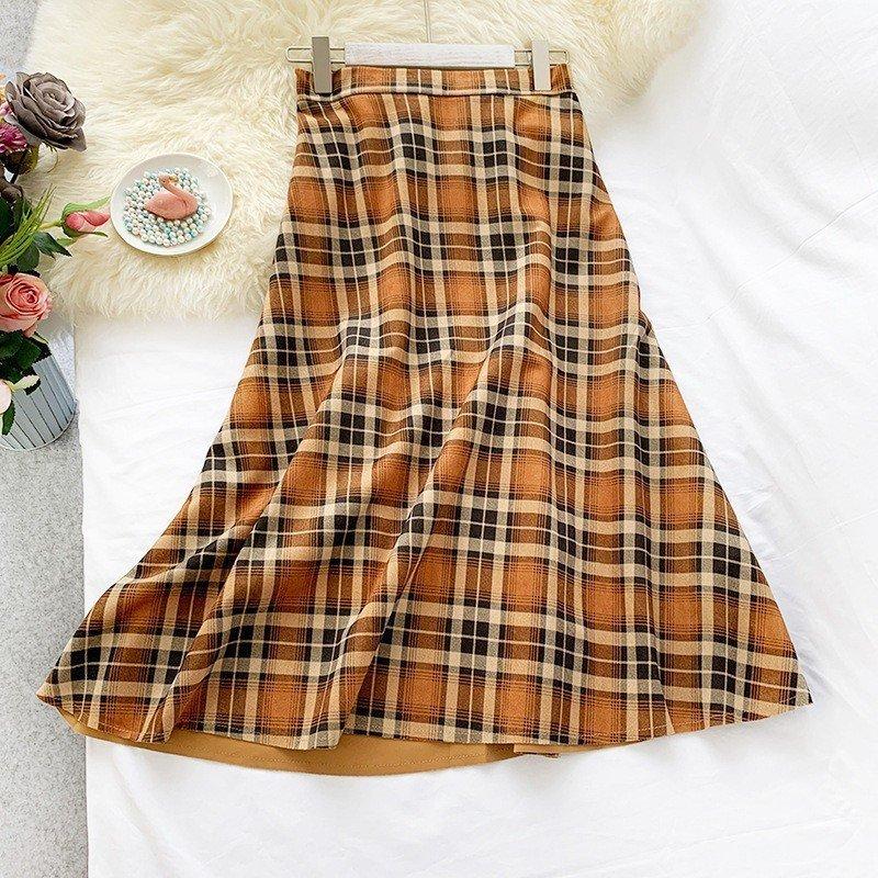 ロングスカート 秋冬 40代 50代 Aライン カジュアル コーデ チェック柄 フレアスカート マキシスカート ミモレ丈 ラシャ ロング丈 冬 秋 最新のデザイン マキシスカート