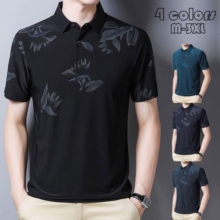 ポロシャツ メンズ プリントトップス 大きいサイズ 半袖ファッション トレンド ゴルフウェア おしゃれ スポーツ 夏 ゴルフ シャツ ビジネス紳士服 Onlnans One Leaf 通販 Yahoo ショッピング