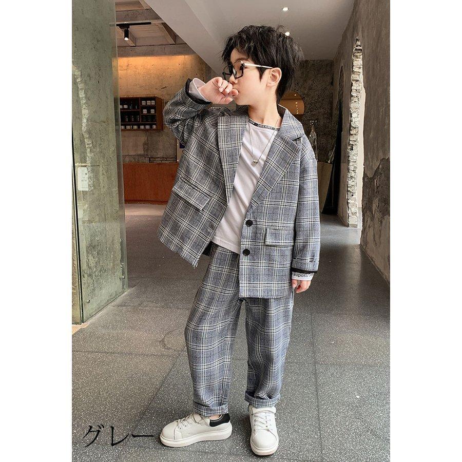 子供服 スーツ フォーマル 男の子 小学生 2点セットアップ キッズ おしゃれ 長袖 春秋 ジュニア チェック柄 ブレザー ジャケット 長ズボン Onltz One Leaf 通販 Yahoo ショッピング