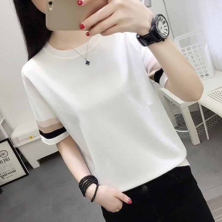 Tシャツ レディース トップス 半袖 夏 カジュアル スポーツ Uネック 切り替え 着痩せ オシャレ 代 30代 40代 きれいめ 今季ブランド