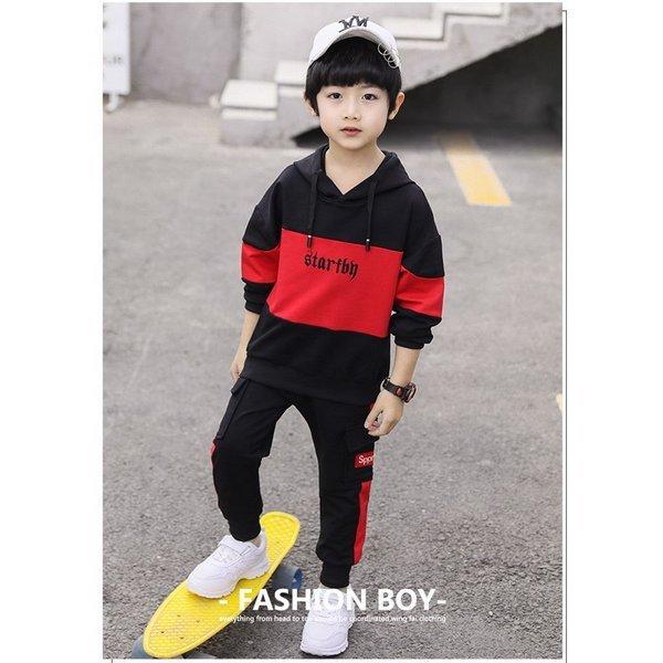 子供服 セットアップ男の子 韓国子供服 キッズ ジュニア 春秋 上下セット トップス2点セット 長袖パーカーパンツ可愛い おしゃれ 通学着 新しく着き