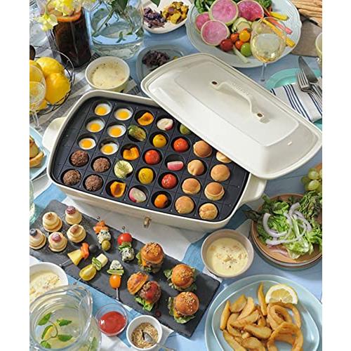 BRUNO ブルーノ ホットプレートグランデ 仕切り 鍋 グリル レシピ セット ピンクベージュ 祝い 大型 焼肉 これ1台 ふた付き 温度調節 洗いやすい 大人数 家族用 温度調節 ホットプレート