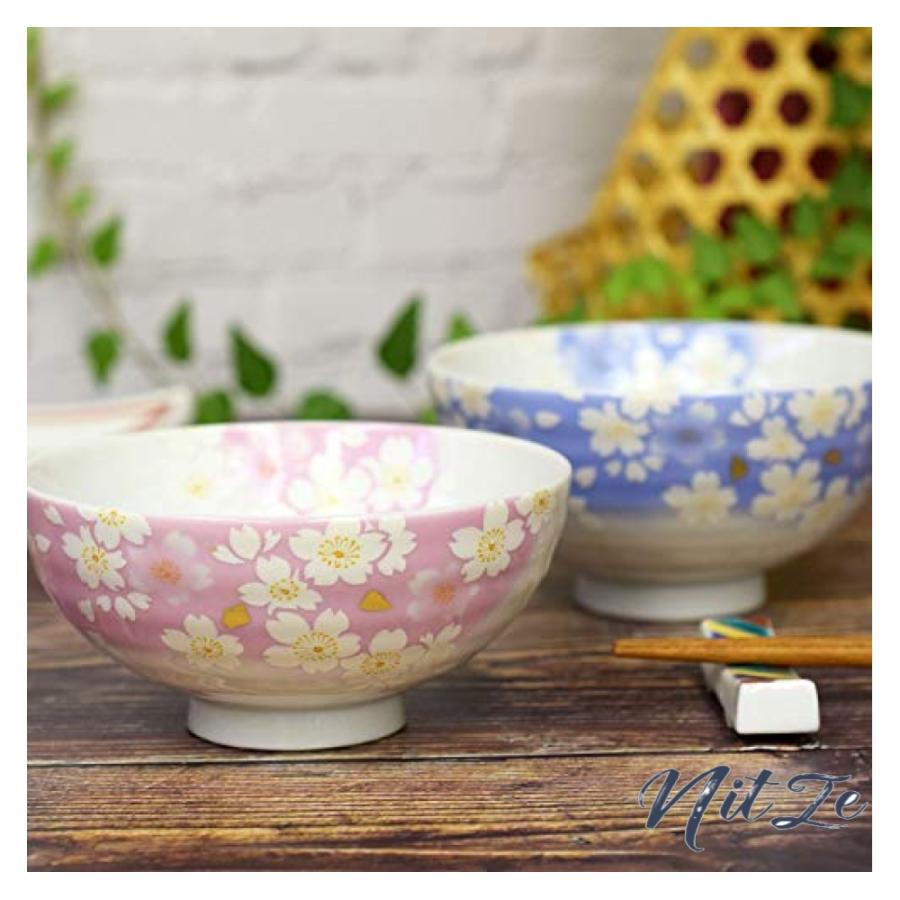 夫婦茶碗 金箔花の舞