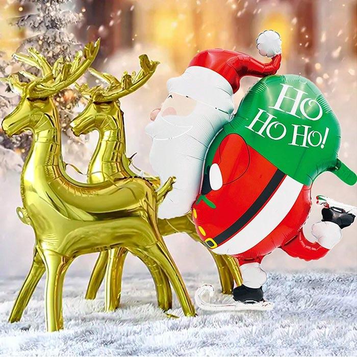 クリスマス飾り バルーン サンタクロース スケート 店舗 風船