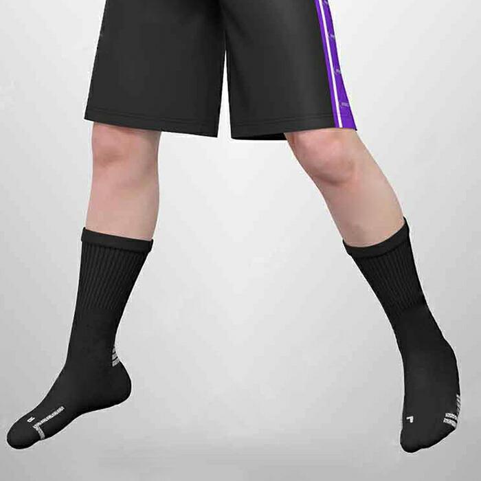 バスケソックス 2足組 ミドル丈 厚手 靴下 大人 スポーツ 24.5-27cm