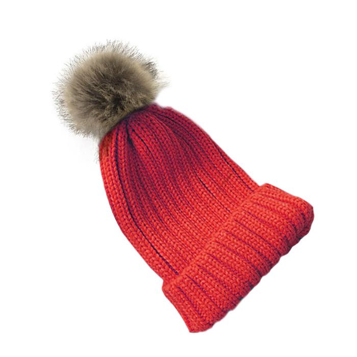 ニット帽 レディース ボンボン付き ファー 着脱可能 秋冬 防寒アイテム