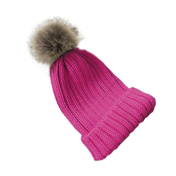ニット帽 レディース ボンボン付き ファー 着脱可能 秋冬 防寒アイテム