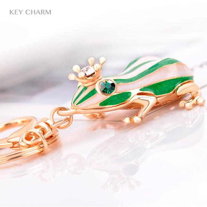 かえる 蛙 キーリング ストライプ柄 バッグチャーム カエル