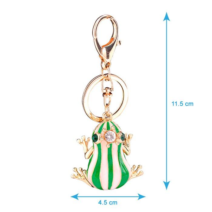 かえる 蛙 キーリング ストライプ柄 バッグチャーム カエル