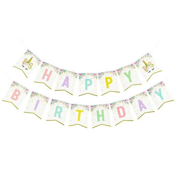 バルーンガーランド お誕生日 飾り ユニコーン バースデーレターバナー