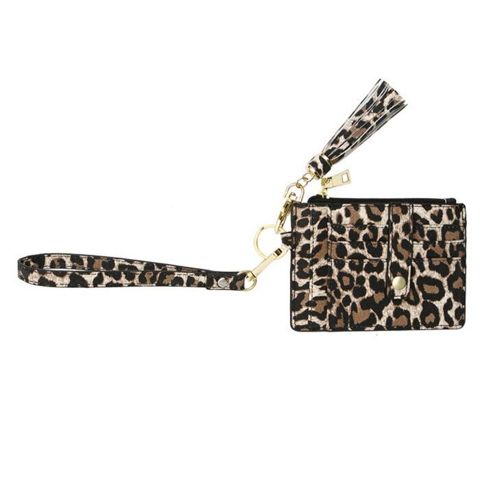 ミニ財布 パスケース 定期入れ キーリング フラグメントケース ヒョウ